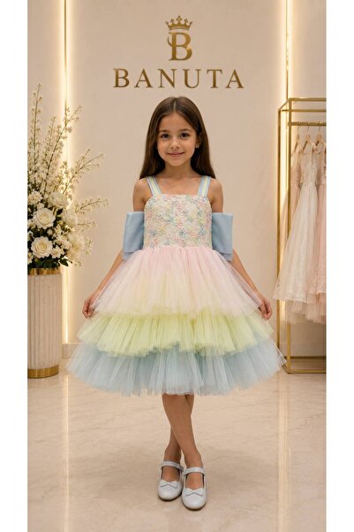 Banuta Colorful Layered Evening Dress