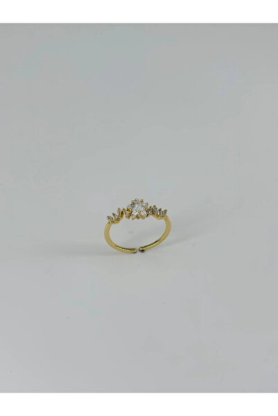 Inure Jewelry خاتم مجوهرات نحاسي قابل للتعديل مرصع بحجر الزركون - Yz0133-1