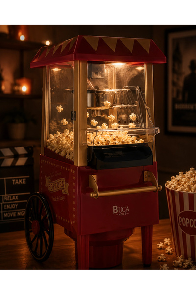 CNDR Oil-Free Corn Popper Machine Hot Air Popcorn Maker Nostalgic Design
