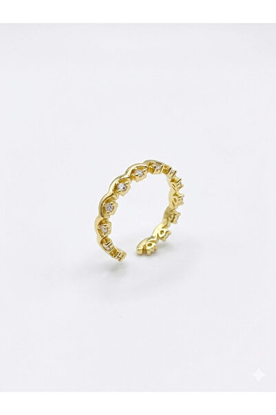 Inure Jewelry خاتم مجوهرات نحاسي قابل للتعديل مرصع بحجر الزركون - Yz0244