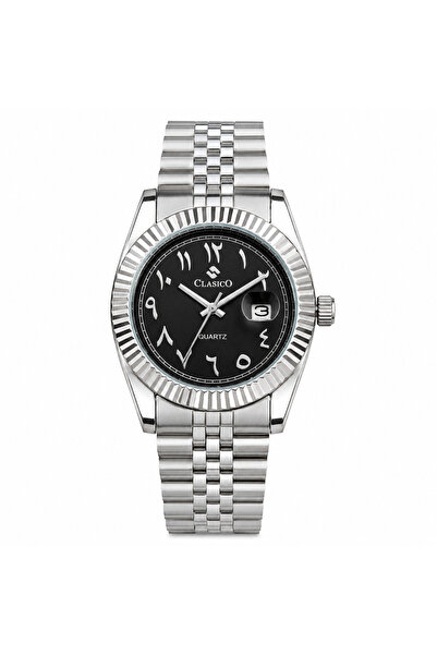 Clasico Royale Men's Luxury Watch – Arabic Numeral Dial, Fluted Bezel, Date D...