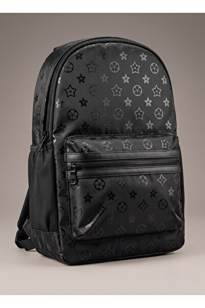 Generic Fashionable Casual Black Patterned Backpack, Versatile Unisex Travel,...