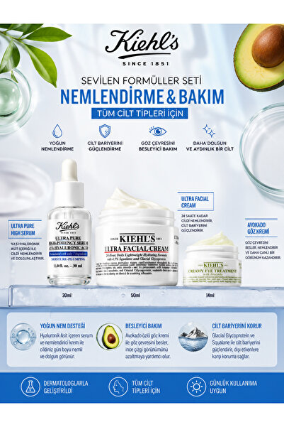 Kiehl's Cilt Bariyerini Güçlendiren Nem Bakım Seti Ultra Facial Cream + Ultra...
