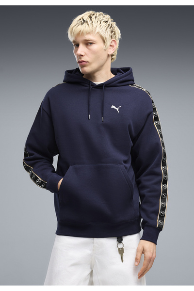 Puma Základní mikina s kapucí a volným střihem Essentials Elevated Tape