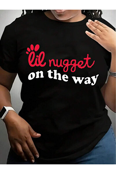 17 seramik تي شيرت نسائي مطبوع بنمط Nugget On The Way، ملابس صيفية للأمهات