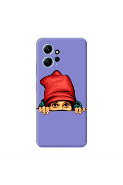 Other Xiaomi Redmi Note 12 4G Hidden Girl Purple Colored Silicone TPU Θήκη