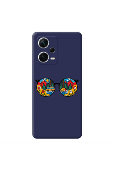 Other Xiaomi Poco X5 Round Glasses Dark blue Colored Silicone TPU Θήκη