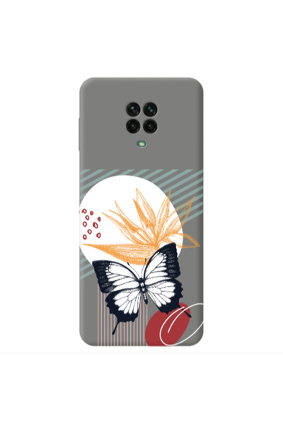 Other Xiaomi Redmi Note 9 Pro Butterfly Lines Grey Colored Silicone TPU Θήκη