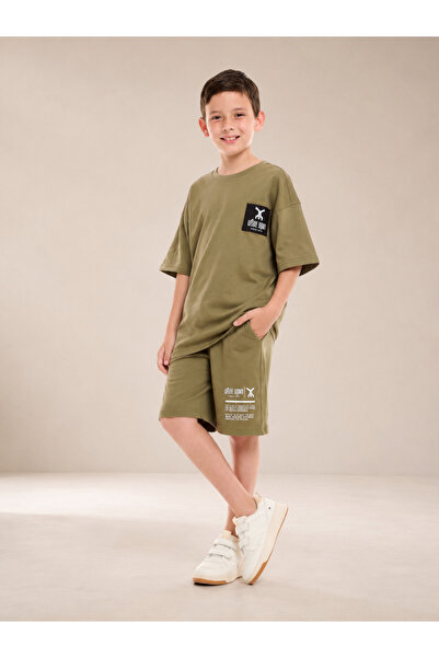 Victor and Jane By Styli Boys Text Print Oversized T-Shirt and Shorts Set