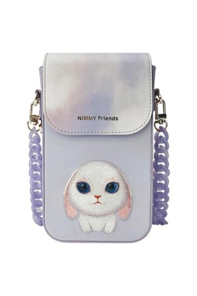 Nimmy Big Eyed Pet 2.0 Geantă universală pentru telefon cu iepure, Violet