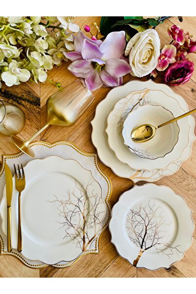 CASA DE BELLA Bone China Porselen 4 Kişilik 16 Parça Yemek Takımı
