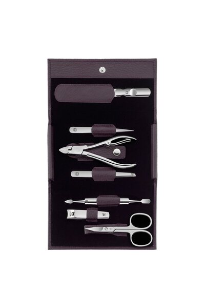 ZWILLING Set 7 piese manichiura, inox, suport piele, Mov - Classic Inox