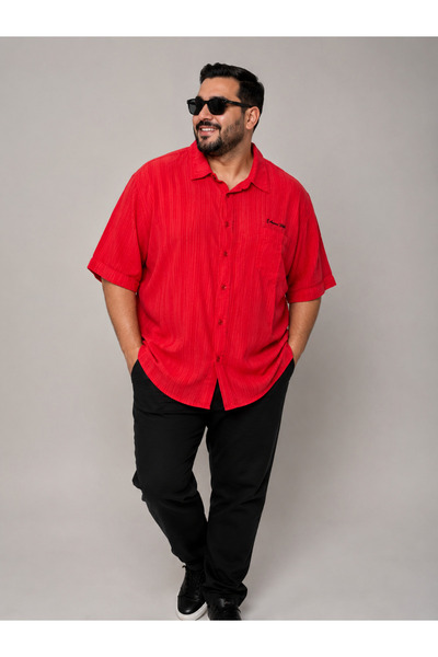ANNEX Large Size Cotton Short Sleeve Men's Shirt