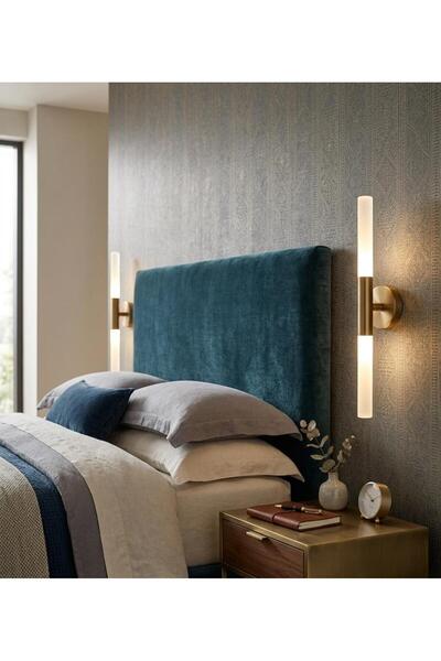 DNC LIGHTING PİLLİ-ELEKTRİKLİ SİLİNDİR YUVARLAK DEKORATİF LED DUVAR YATAK ODA...