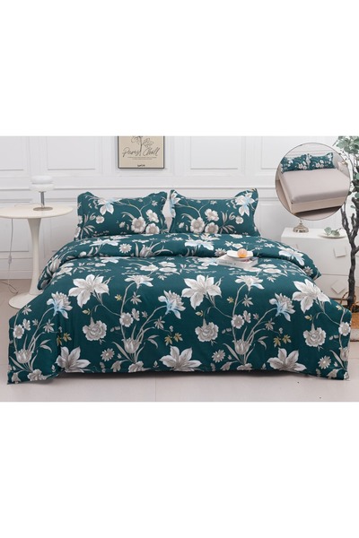 Truva Home Lenjerie de Pat | 4 Piese | Bumbac Satinat | Confort Premium și El...