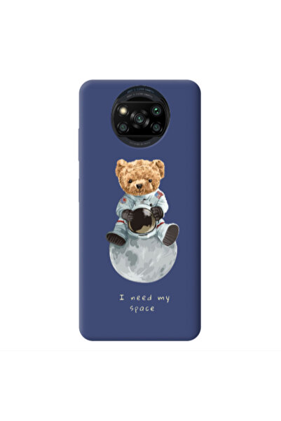 Other Xiaomi Poco X3 /X3 Pro Bear in space Dark blue Colored Silicone TPU Θήκη
