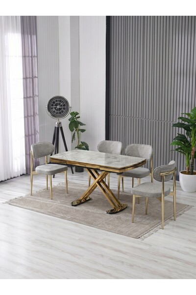 JoyMassa VENOXA 70X110 MDF MASA / 4 POLO SANDALYELİ MASA TAKIMI