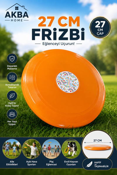 AKBA HOME Frizbi Fırlatma Diski Çocuk Yetişkin Plaj Bahçe Oyuncağı Köpek Frisbee