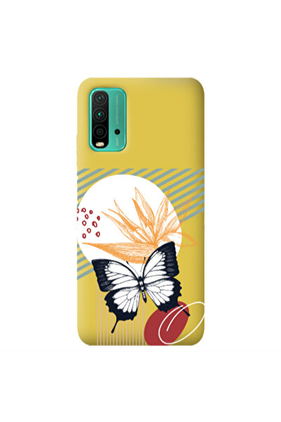Other Xiaomi Poco M3 Butterfly Lines Yellow Colored Silicone TPU Θήκη