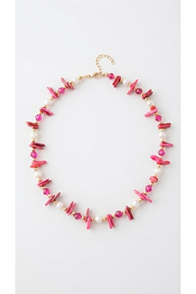 Pater Paulie İncili Boncuk Tasarım Yazlık Pembe Kolye
