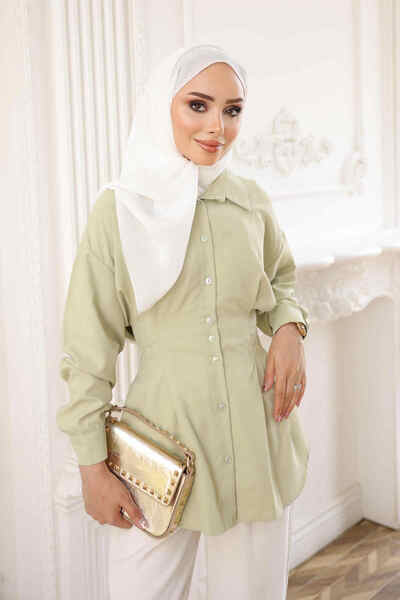 İmajButik Риза Olive Bel с детайлна яка