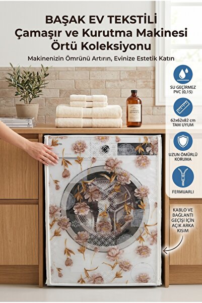 Başak Ev Tekstili Şeffaf PVC Çamaşır Makinesi Örtüsü – Su Geçirmez, Dayanıklı...