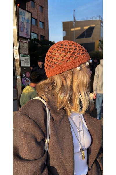 Markiz Takı Pearl-Embellished Knitted Hairnet