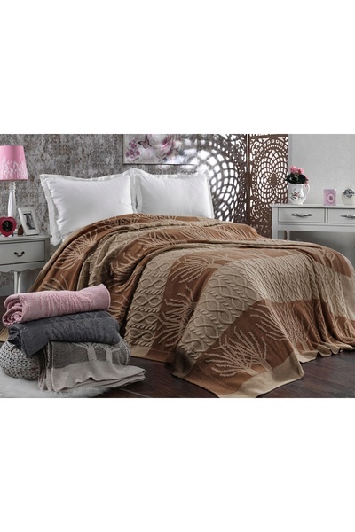 DOUX HOME Tree Recling Pattern Knitwear Bedspread 220 X 240