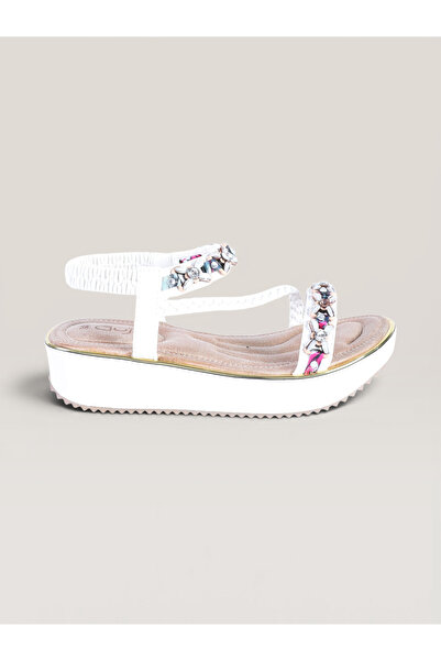 Guja Women's Imported Stone Detailed Comfortable Thick Sole Sandals with Elas...