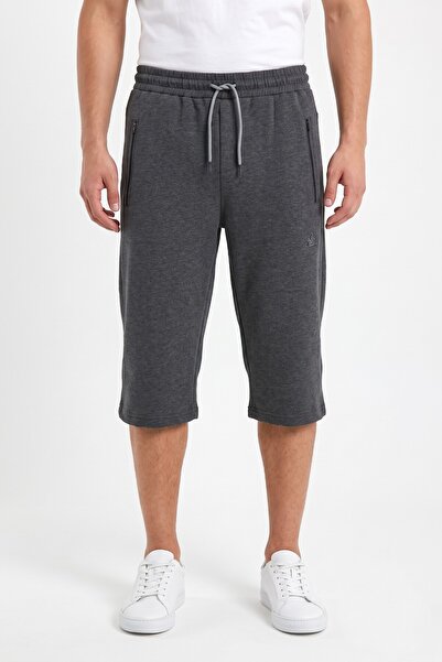 BAGLAN Men's Large Size Relaxed Fit Straight Leg Lycra Fabric Capri Bgl-St05586