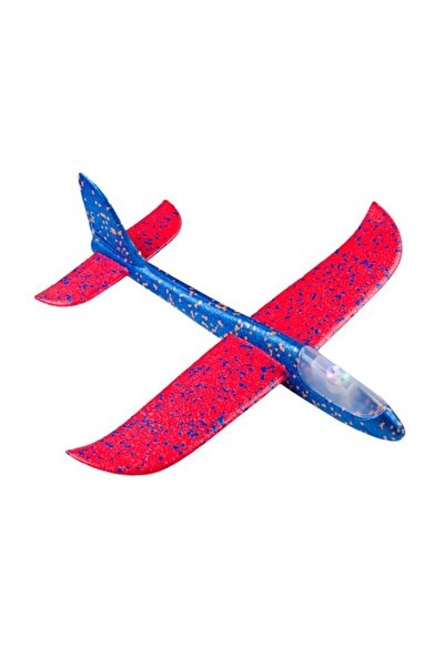 OEM Avion din spumă roșu-albastru cu lumină 46 x 49 cm