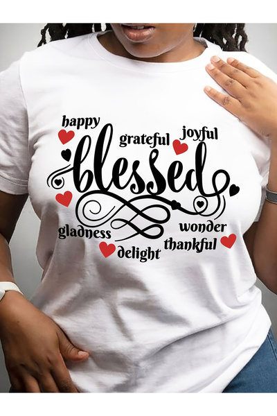 23 nisan Women's Inspirational "Happy, Blessed, Grateful, Joyful, Wonderful" ...