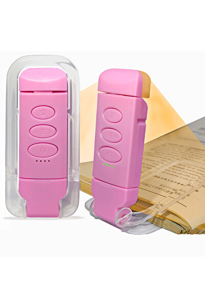 Choice4 015-مصباح قراءة وردي اللون قابل للشحن عبر USB، مصباح محمول بمشبك، مصب...
