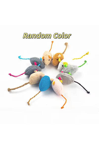 Choice 1PC Random Color Interactive Plush Rat And Cat Toys Durable Linen Mate...