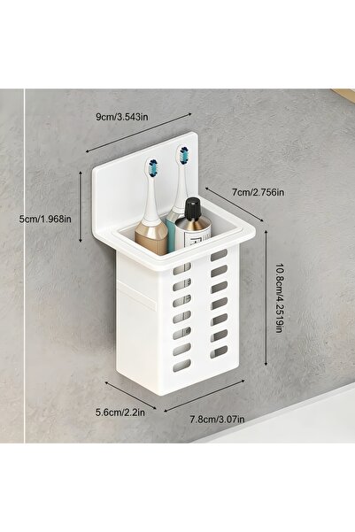 Choice3 white 1pc 1/2pc Wall-mounted Toothbrush Storage Rack Bathroom Toothpa...
