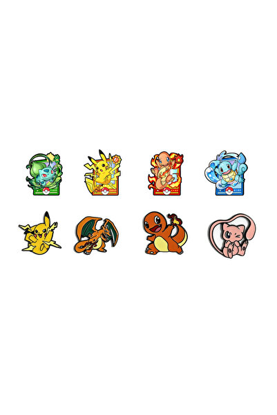 Choice6 Bandai 8pcs Anime Pins 8pcs Pokemon Enamel Pin Set Japanese Anime Car...