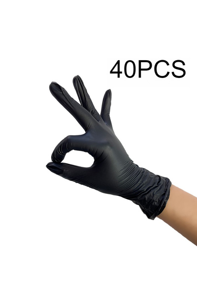 Choice7 S 40PCS 40/80PCS Black Disposable Nitrile Black Gloves Cooking Gloves...
