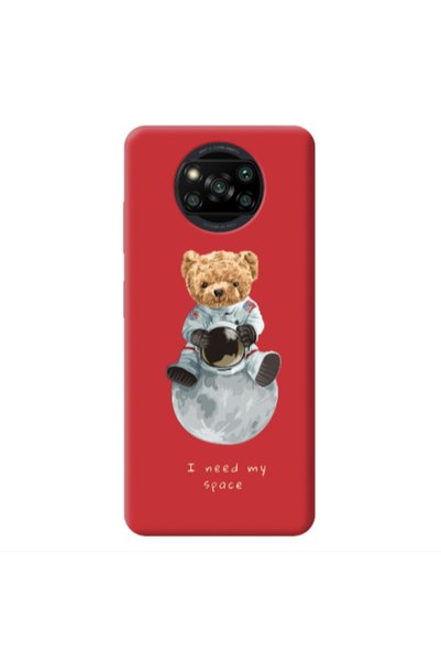 Other Xiaomi Poco X3 /X3 Pro Bear in space Red Colored Silicone TPU Θήκη