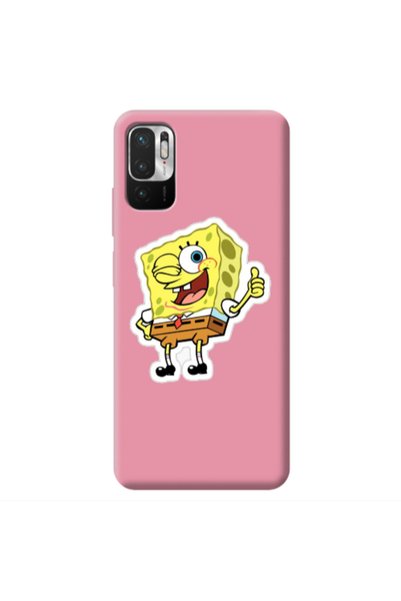 Other Xiaomi Redmi Note 10 Pro 5G spongebob2 Pink Colored Silicone TPU Θήκη