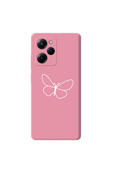 Other Xiaomi Poco X5 Pro butterfly Pink Colored Silicone TPU Θήκη