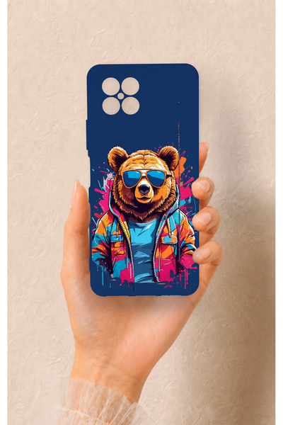 Vip Case Omix X600 Compatible Bear Patterned Silicone Case with Glasses