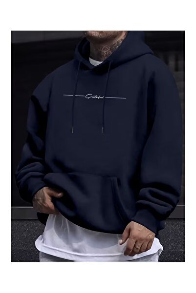 ZİYMO Men's Hooded Printed Relaxed Fit Sweatshirt