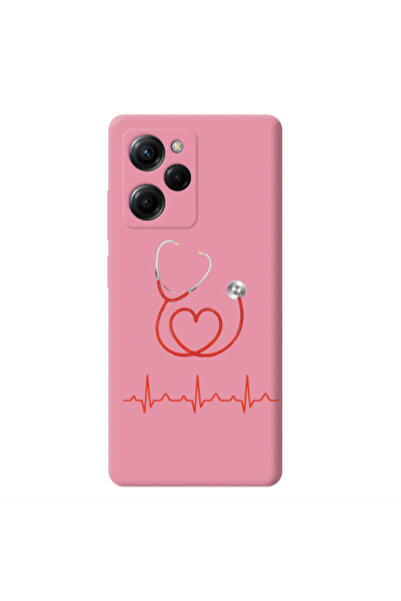 Other Xiaomi Poco X5 Pro Stethoscope Pink Colored Silicone TPU Θήκη