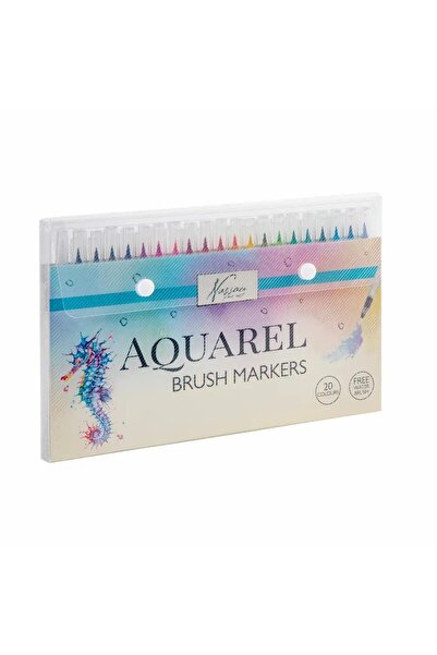 Aquarelle Set 20 markere Creative Craft, varf tip pensula pe baza de apa