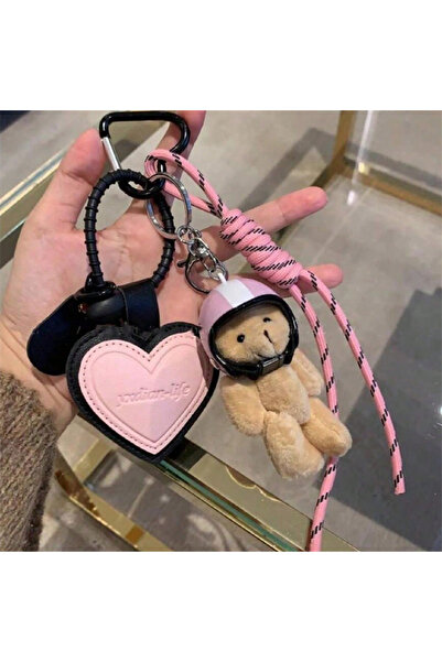 Choice1 pink Mini Bear Handmade Leather Keychain Trendy Handbag Decoration Pe...