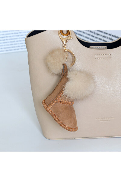 choice2 2 furball Cute Fur Keychains Hand-sewn Leather Key Chains For Bag Pen...