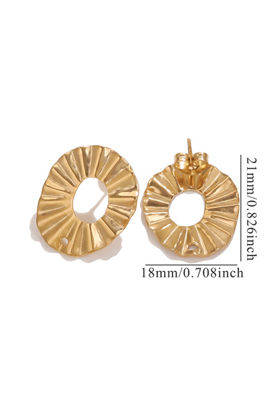 choice2 JC717-GD 10pcs Stainless Steel Geometric Round Earring Stud Golden Ea...