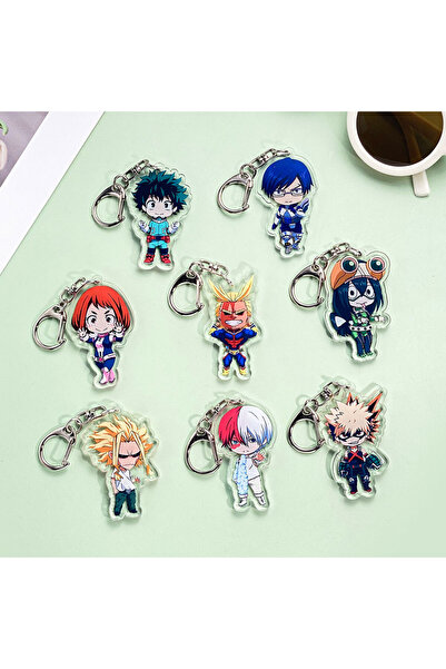 Choice3 5cm 9 1/8PCS Anime My Hero Academia Acrylic Keychain Accessories Cart...