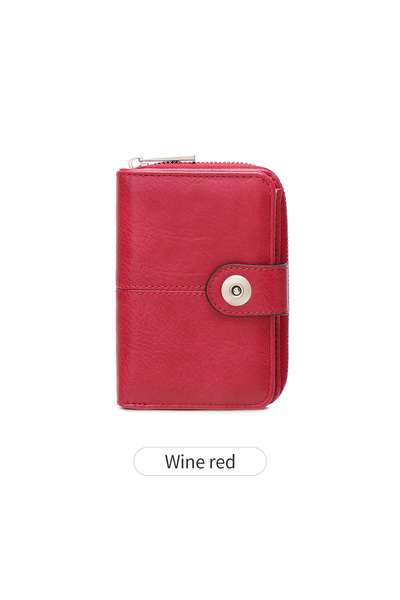 choice2 QB364-WineRed Vintage Women's RFID Blocking Multi-Function Short Wall...