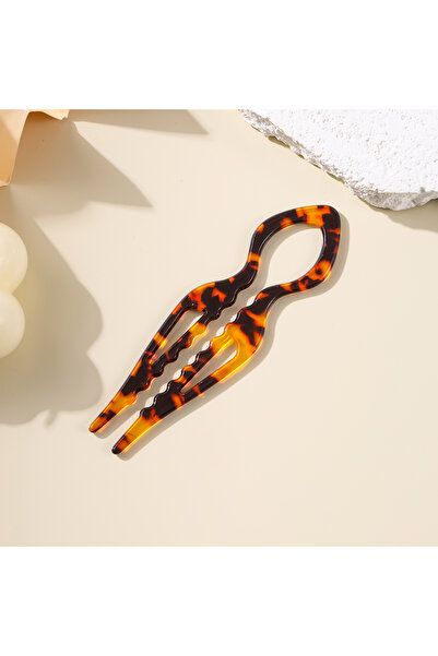 Choice1 3 brown U-Shaped Hair Sticks Tortoiseshell Acrylic Anti-Slip Hairpin ...
